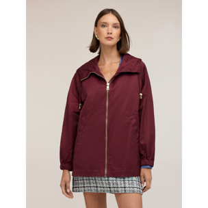 Motivi - Parka de mezcla de algodón con capucha - Burgundy