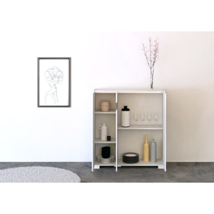 Credenza alta 3 ante 100x35x110 cm Riflesso bianco lucido