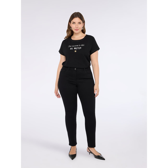 Fiorella Rubino - Vaqueros ajustados lavado negro - Negro