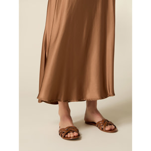 Oltre - Gonna in raso di viscosa - Marrone