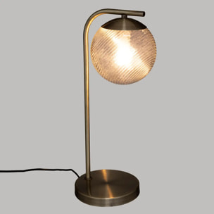 Lampe à poser - métal et verre - doré - H45 cm