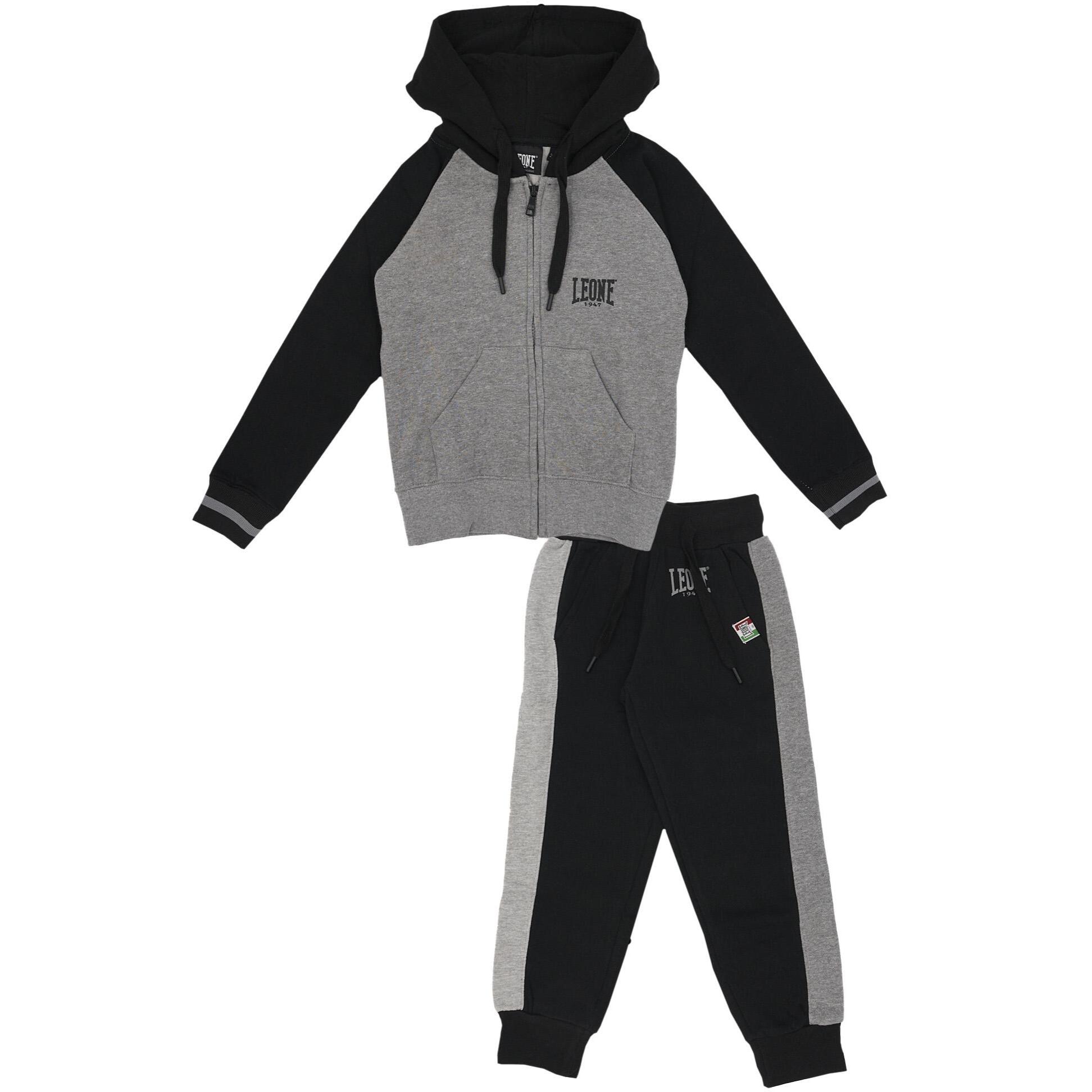 Tuta da bambino, cappuccio, full zip e logo piccolo Basic
