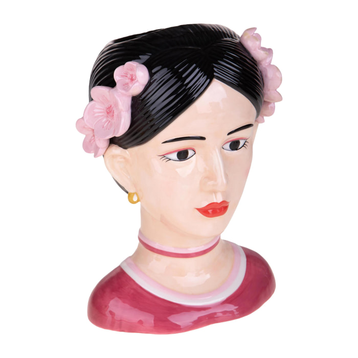 Vaso Donna - Pezzi 1 - Colore: Rosa/Nero - 20,6xH28,6x17,6cm - Bianchi Dino -