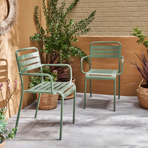 Fauteuil de jardin acier (lot de 2) AMÉLIA