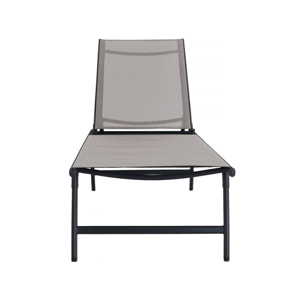 Lot de 2 bains de soleil en métal "Sublima" - 180 x 54 x 104 cm - Taupe