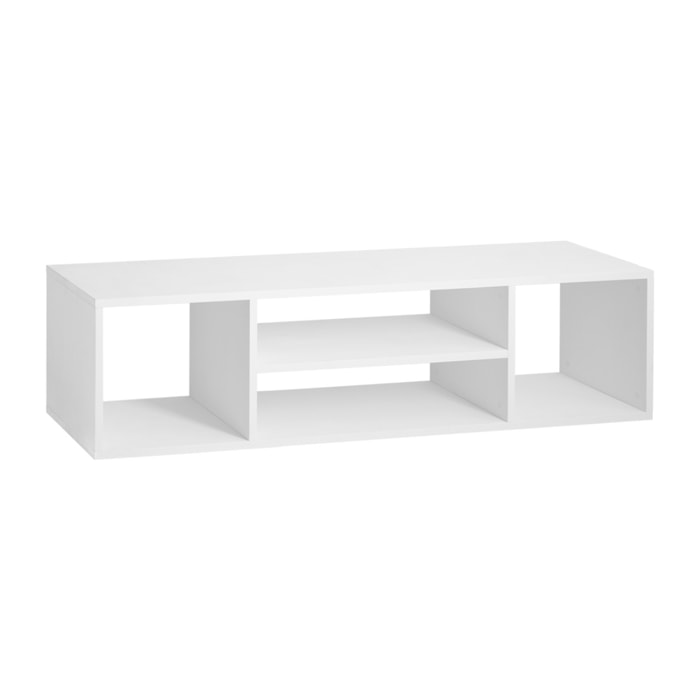 Meuble TV en bois massif ton blanc 160x40cm Hauteur: 40 Longueur: 160 Largeur: 40