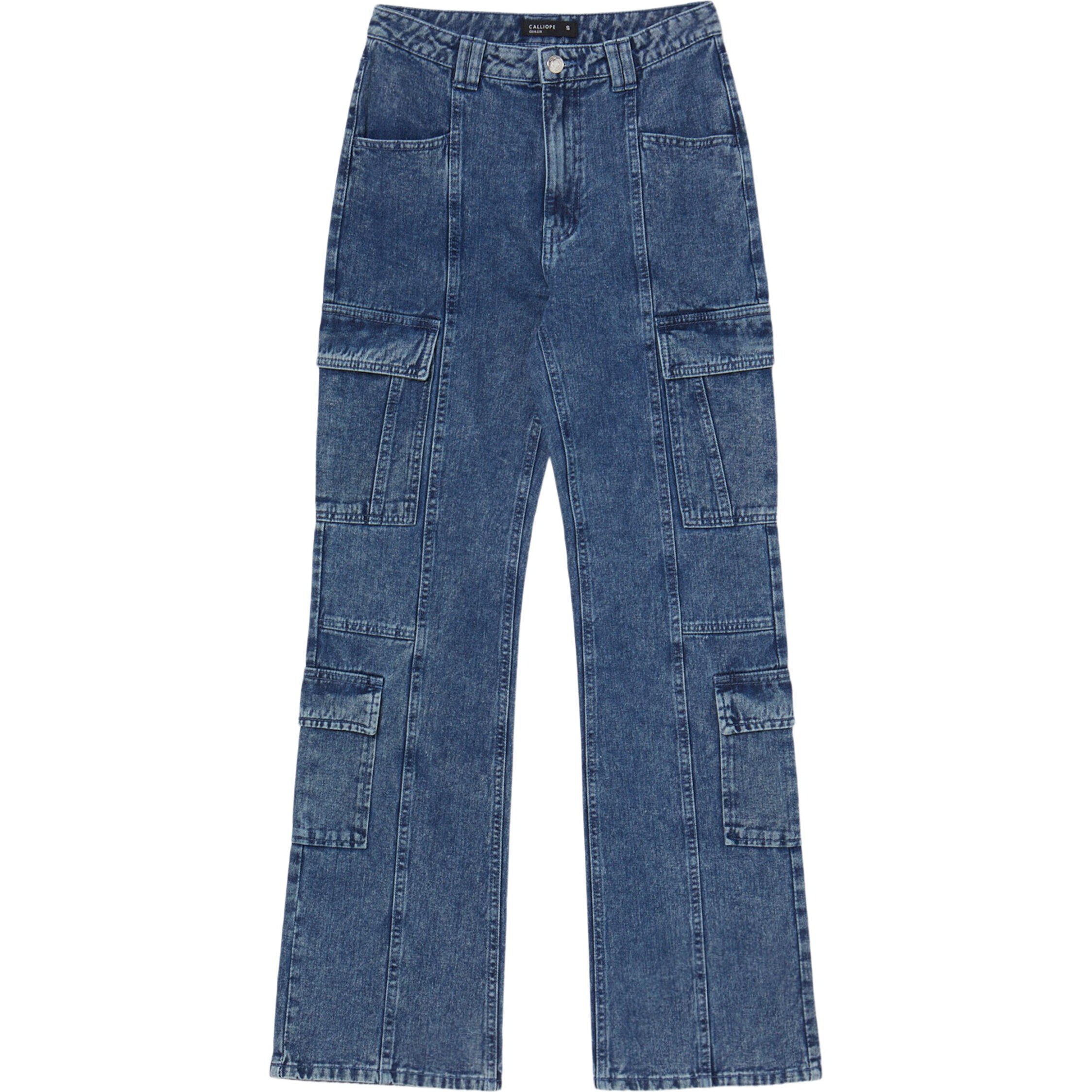 Jeans cargo vita alta