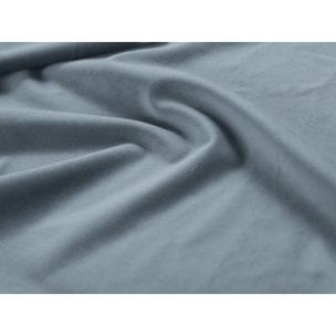 Méridienne droite "Bali" en velours bleu clair