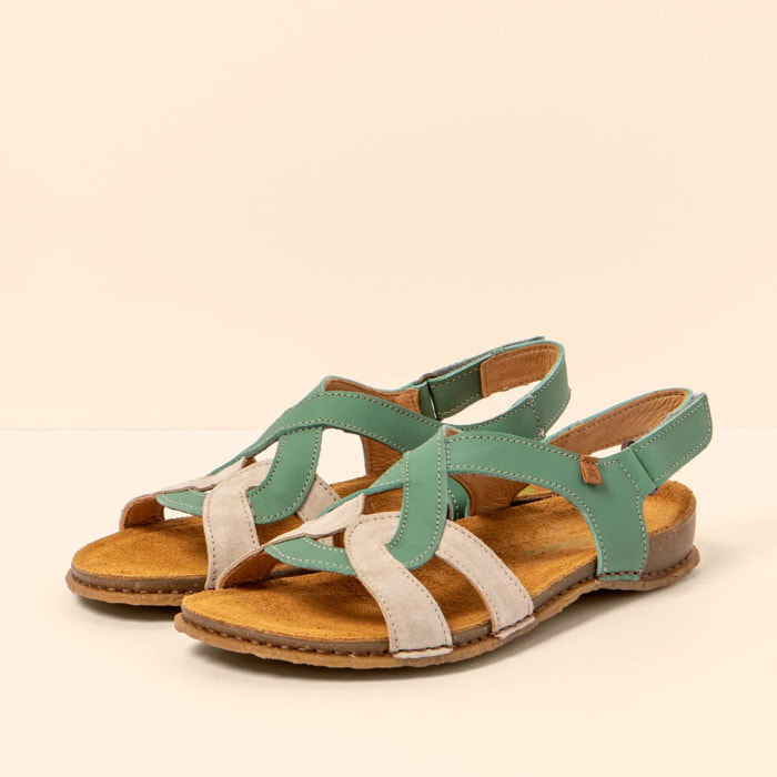 Sandalias N5819 WAX NAPPA-SILK JADE-CREAM /PANGLAO color Jade-cream