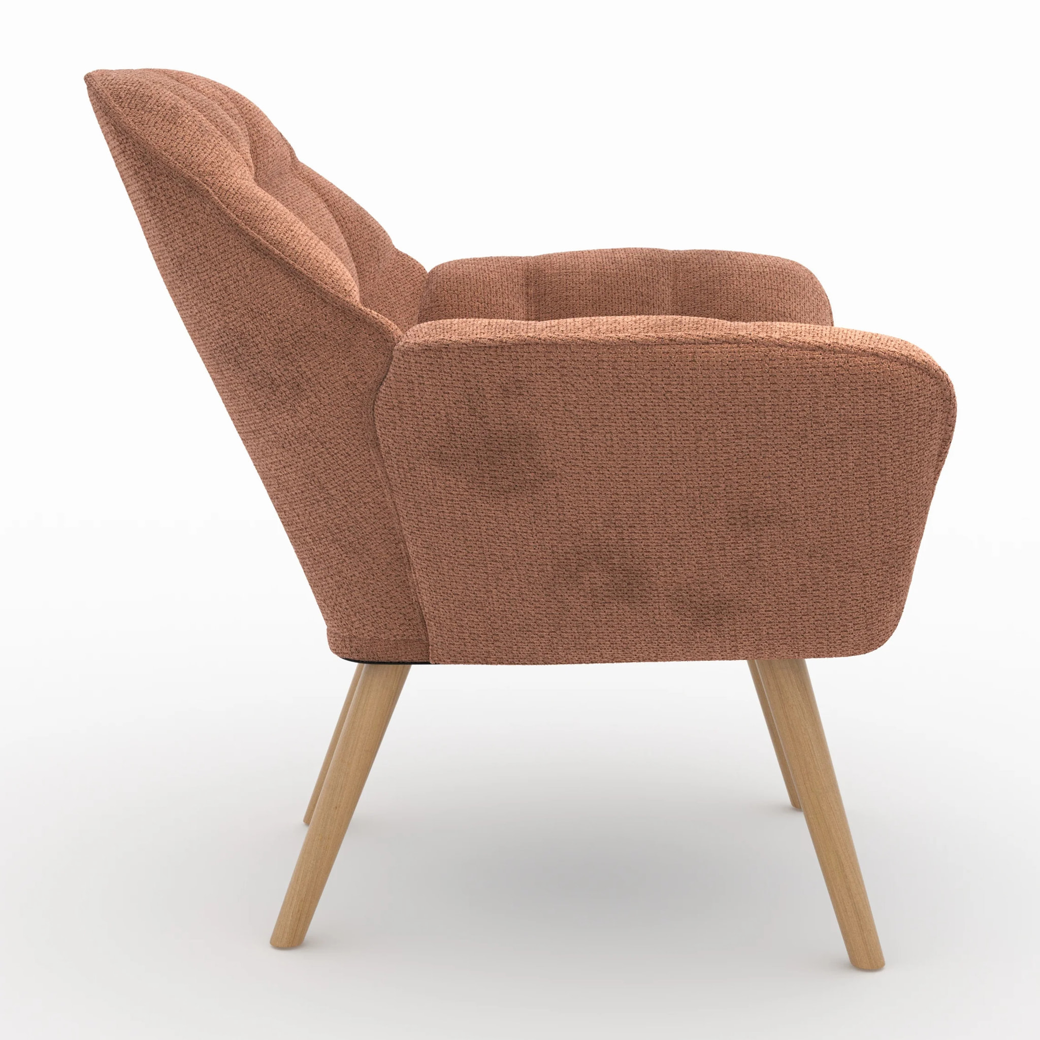 Fauteuil en tissu rouge ancien - Simba