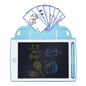 Tableta de dibujo y escritura LCD de 8,4 pulgadas, fondo multicolor. Portátil, con bloqueo de borrado. Incluye tarjetas de aprendizaje para escribir y dibujar.