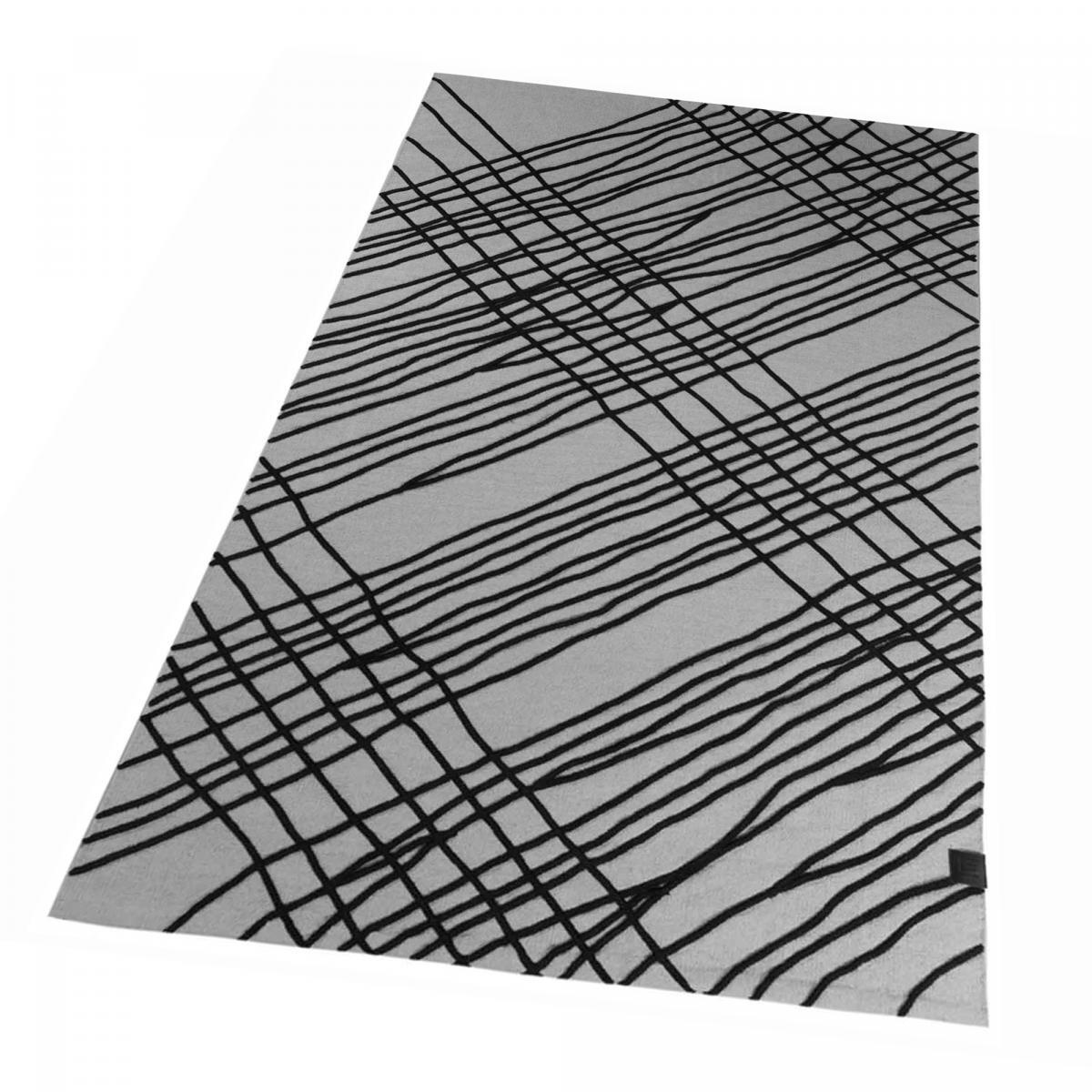 Tapis salon et chambre tissé en coton motif géométrique PURI