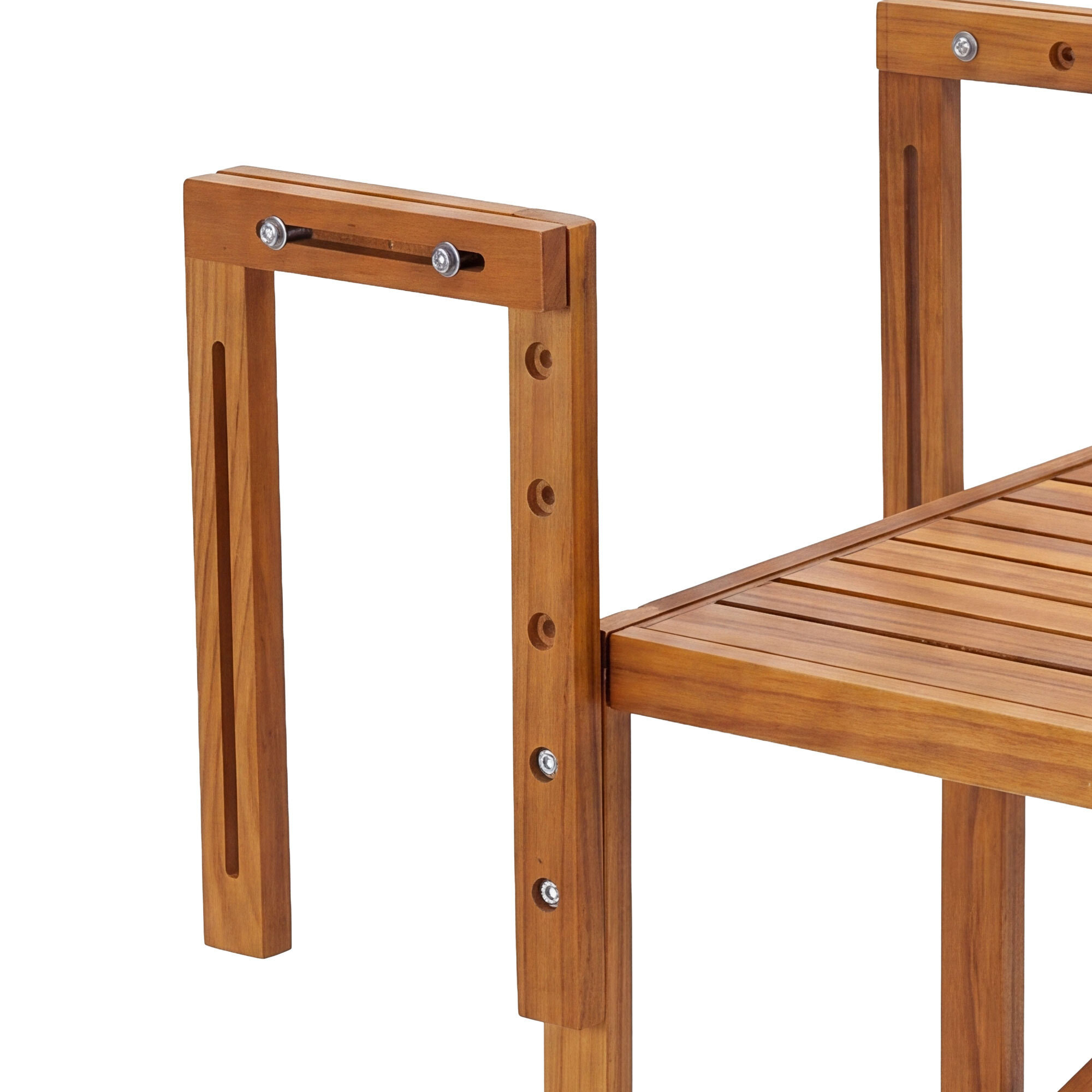 Qiko - Tavolino Da Balcone Pieghevole 46,5x75x60 cm Mensola Sospesa da Esterno In Legno Di Acacia