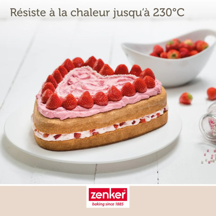 Ensemble avec 1 moule gâteau cœur, 1 spatule Zenker et 2 bols à mixer en inox Fackelmann