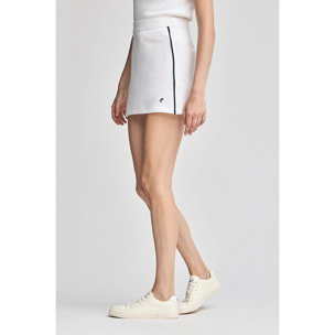 Falda blanca June con monograma bordado