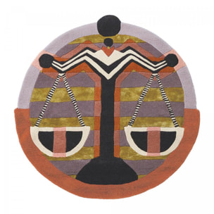 Tapis salon et chambre fait à la main en laine motif fresque LUNICIA