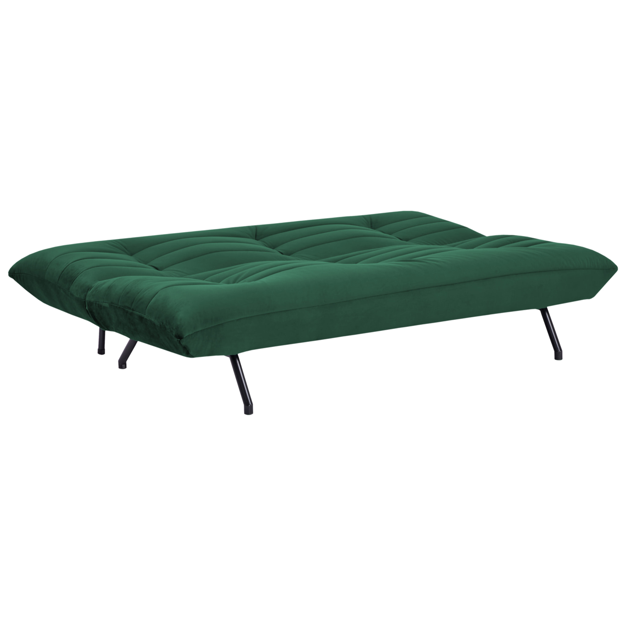 Canapé convertible 3 places en velours vert ANATOLE