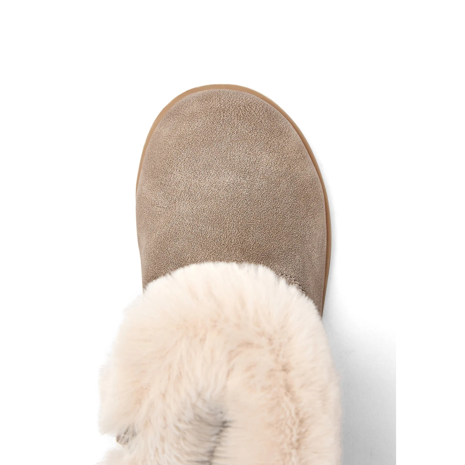 Botas de Niña con Pelo y Corazón Leopardo en Taupe
