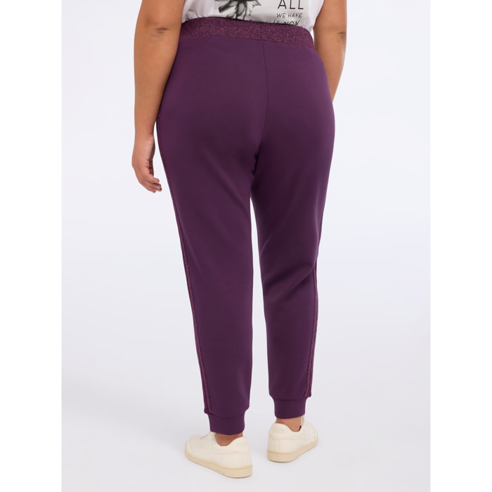 Fiorella Rubino - Pantaloni Jogger in tessuto scuba - Viola