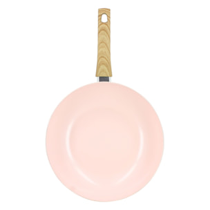 Wok 28cm avec revêtement céramique rose - tous feux COLORAMA