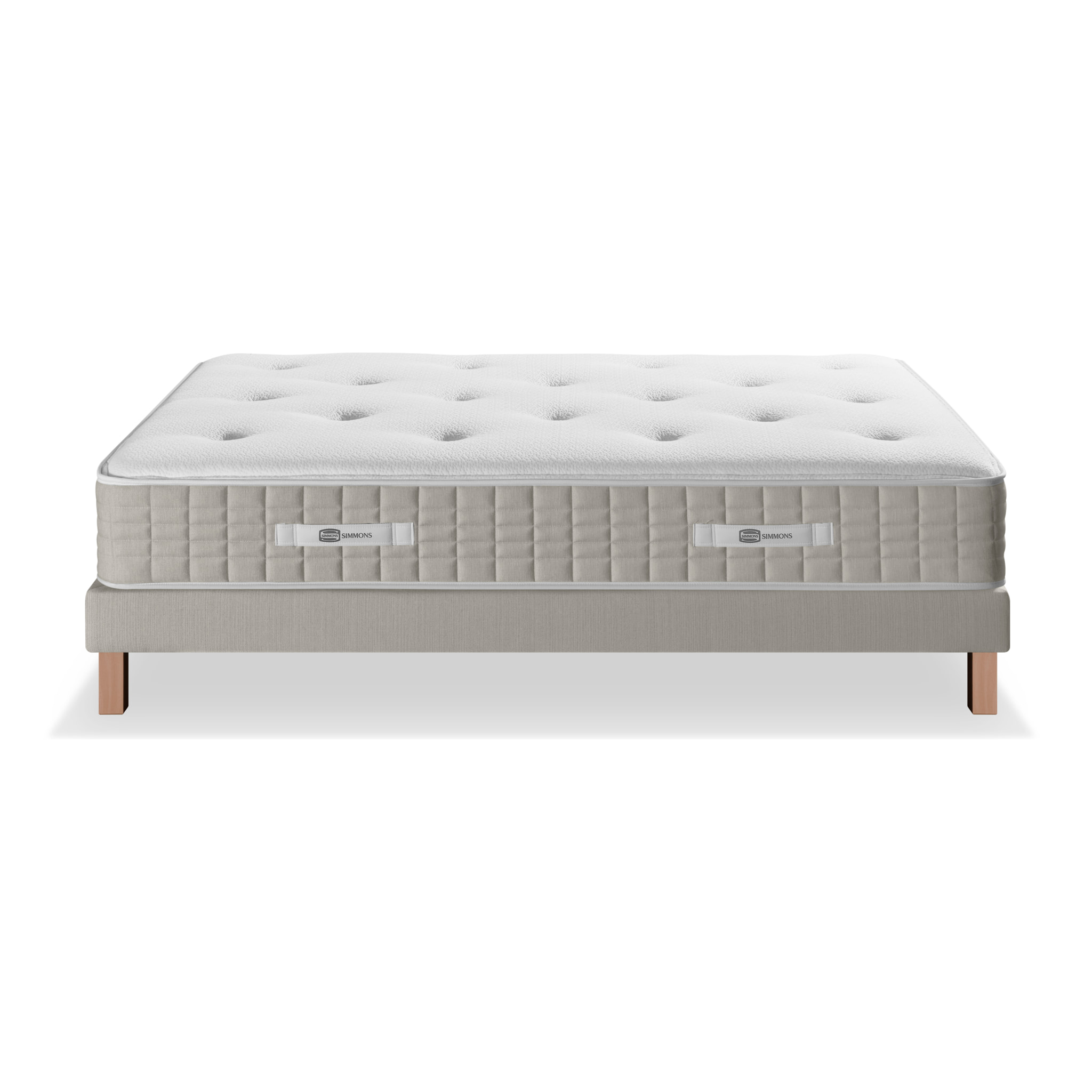 Ensemble Suite Palace Cannes, 2 x 80 x 200 cm: matelas + sommier duo gris clair