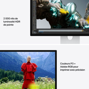 Ecran PC APPLE Studio Display XDR 5K 27" Retina XDR Mini LED o-texturé 5K 120 Hz HDR USB-C 140W
