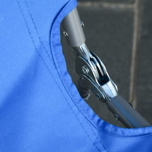 Tumbona Plegable Tumbona de Jardín con Respaldo Ajustable en 5 Posiciones Carga 120 kg para Terraza Piscina Playa 187x55x24 cm Azul