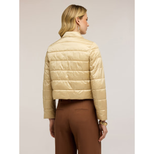 Motivi - Plumífero lightweight corto con botones joya - Beige