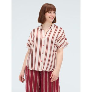 Fiorella Rubino - Camicia a righe in viscosa - Beige