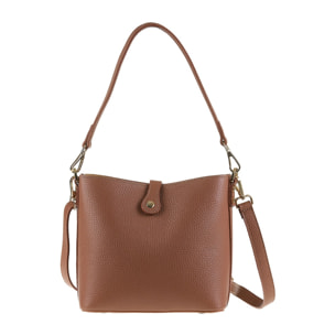 Borsa a spalla da donna Made in Italy - Modello Valeria Elite - 100% pelle - 22.0 x 19.5 x 10.5 cm