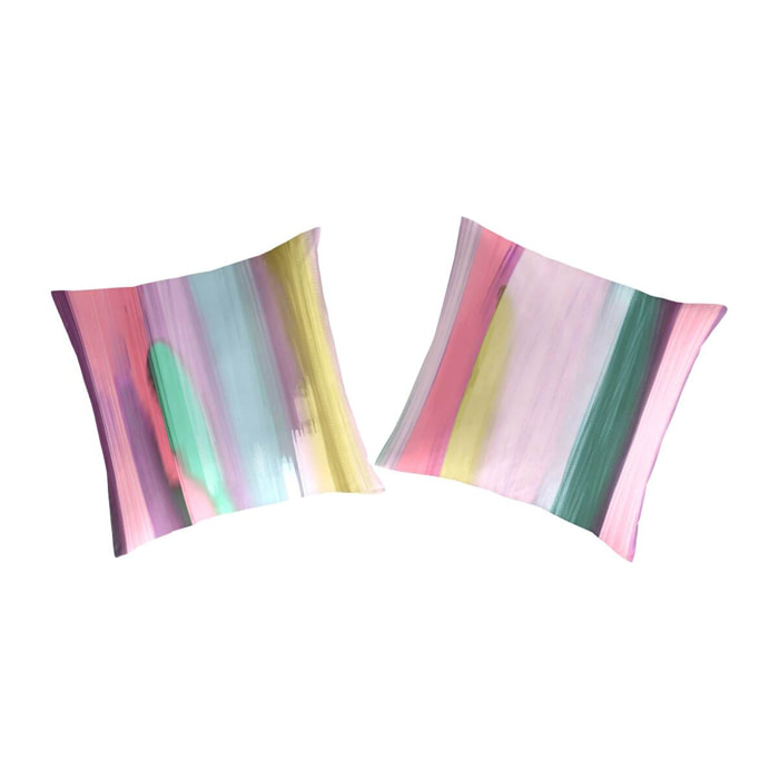 2 taies d'oreiller LOANE en coton - rose