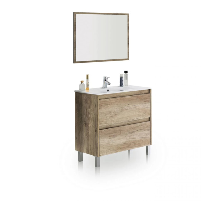 Mueble de baño con espejo Thai 2 cajones Nordik