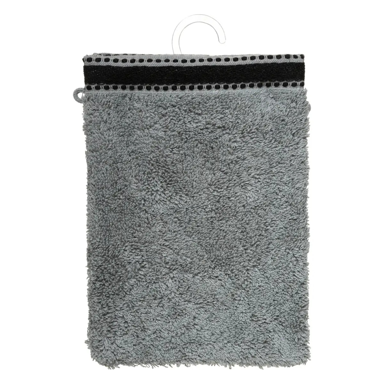 Lot de 2 gants de toilette "Joia" - coton 550 gr/m² - gris foncé 15x21 cm
