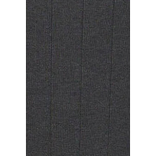 Vestito lungo nero a coste con monogramma ricamato