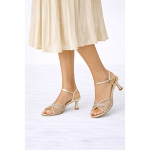 Sandali con strass - tacco 8,0 cm