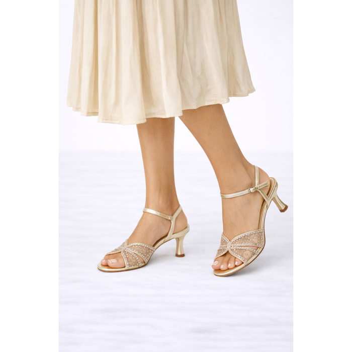 Sandali con strass - tacco 8,0 cm