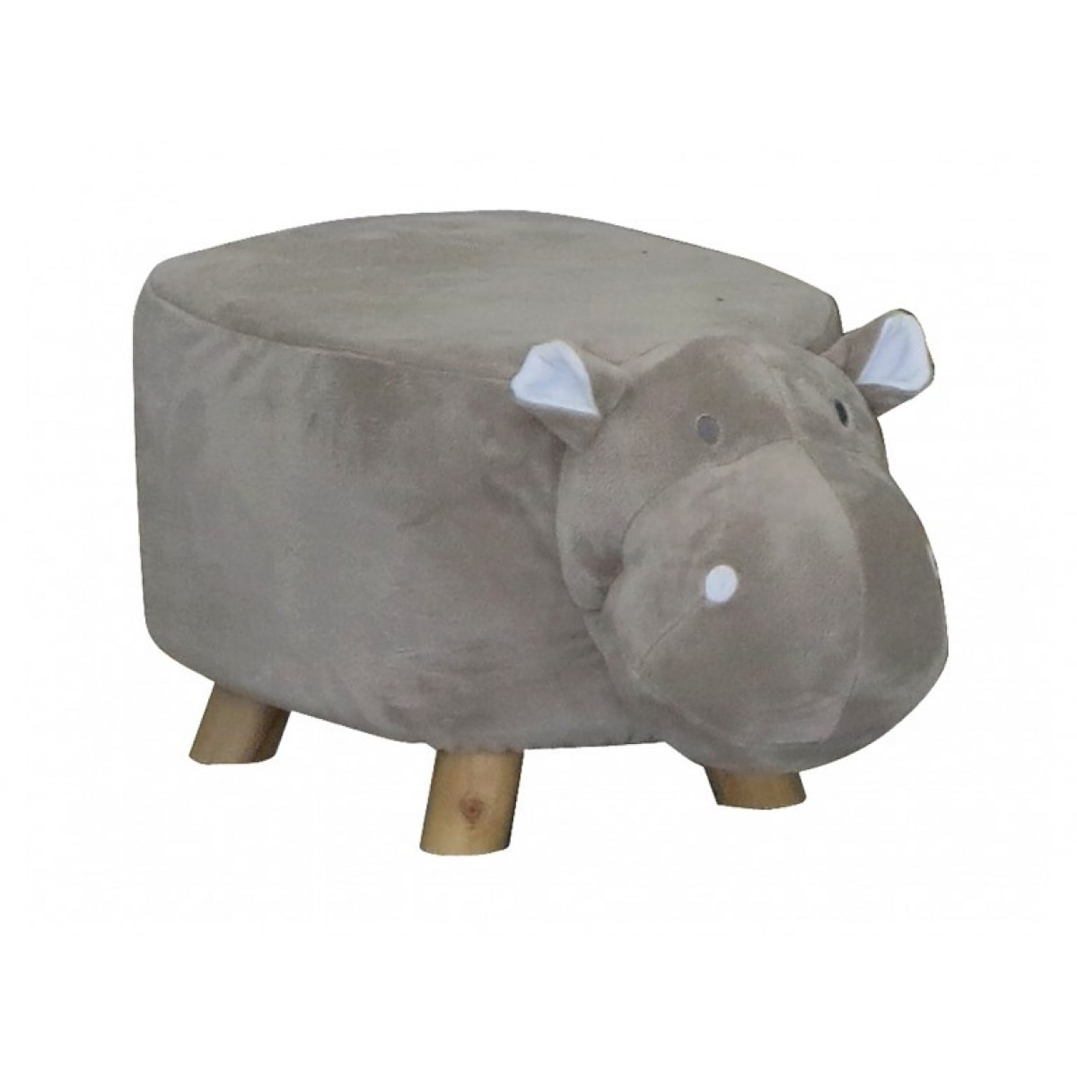 Pouf enfant hippopotame en tissu doux - HIPPOLY