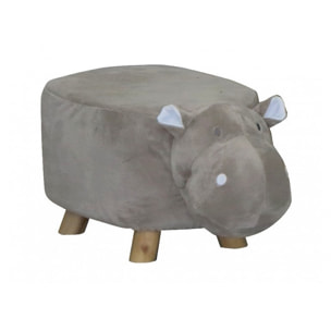 Pouf enfant hippopotame en tissu doux - HIPPOLY