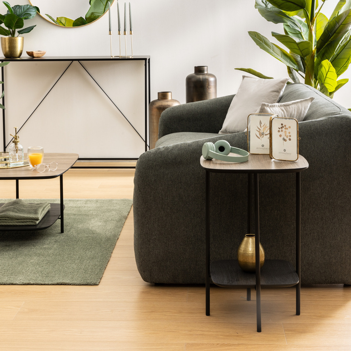 Table d’appoint 1 étagère "Hodia" noir 60x40x40cm