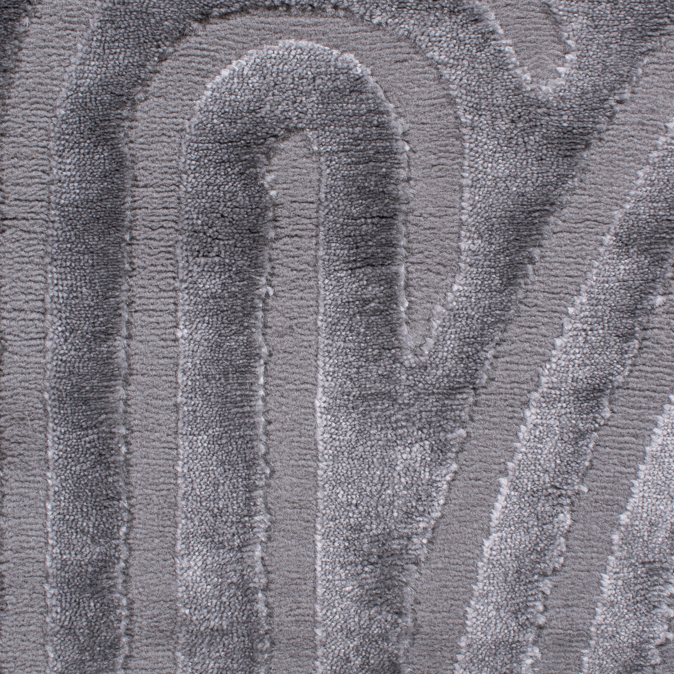 BIANCA - Tapis arc-en-ciel gris avec longs poils en relief