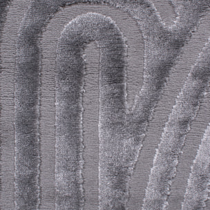 BIANCA - Tapis arc-en-ciel gris avec longs poils en relief