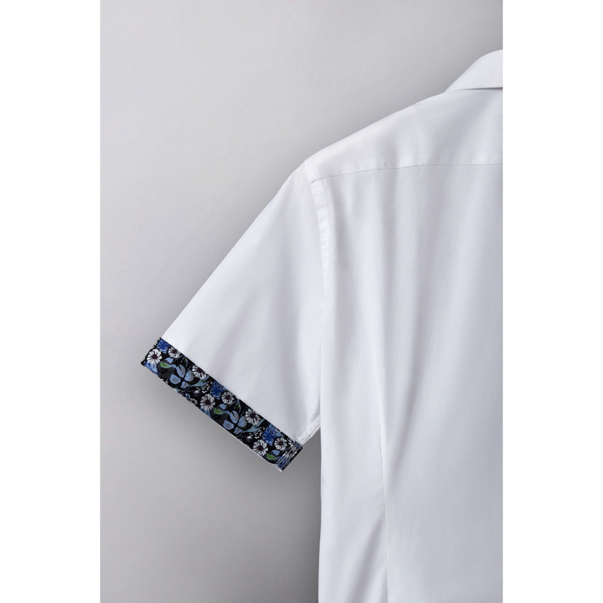 Camicia Uomo 1 Bottone Italiano Popeline Stretch Unito Bianco