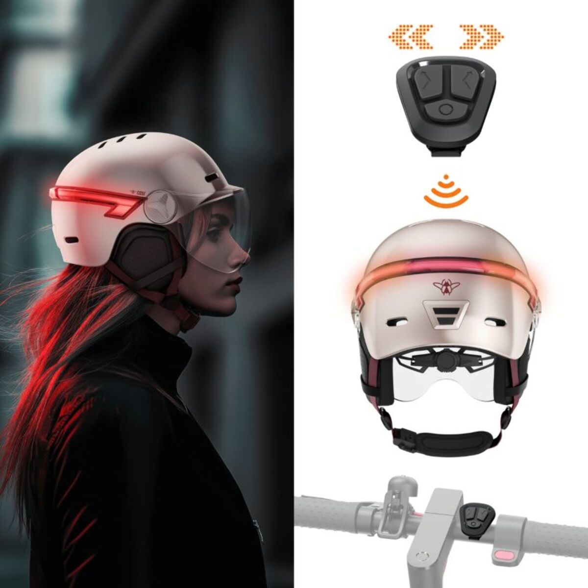 Casque CASR Led Glow rose taille M