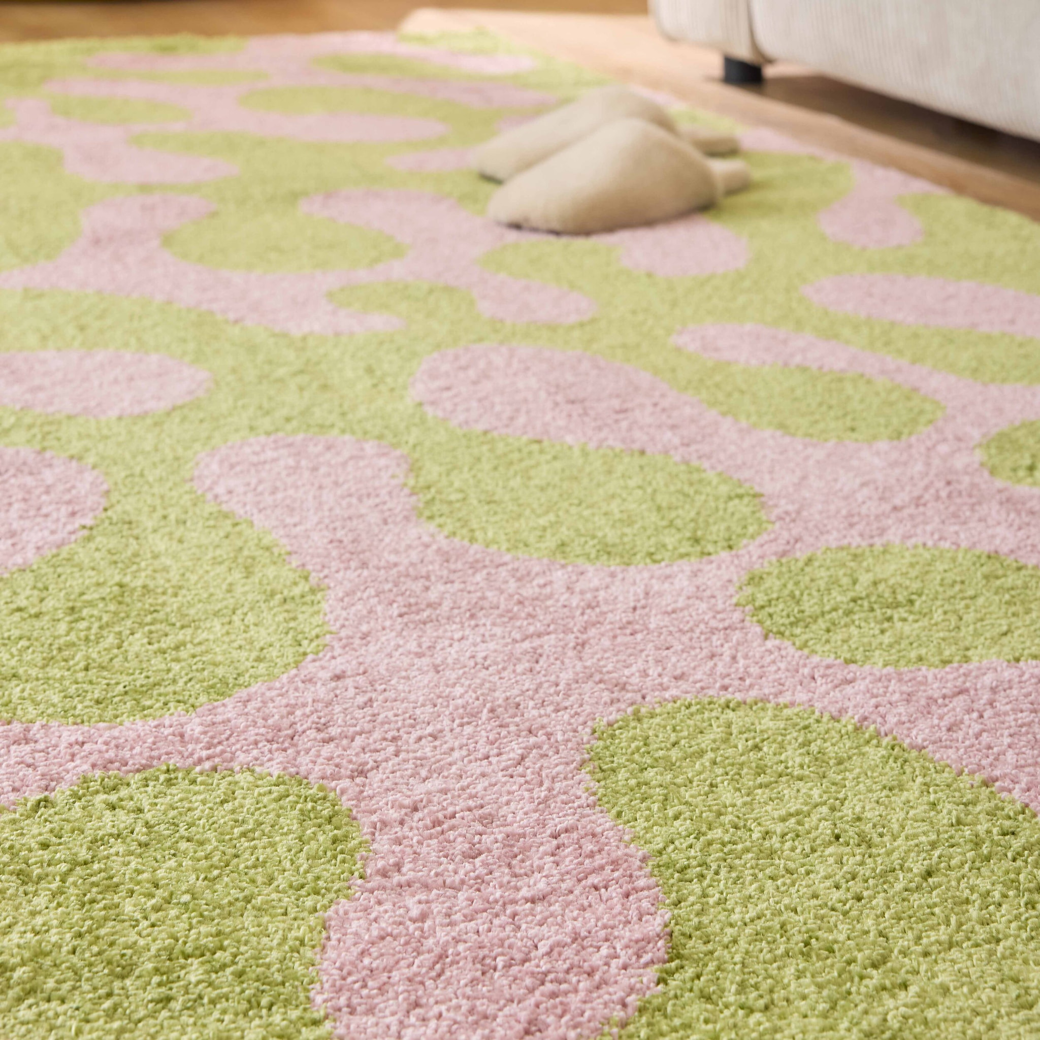 GROOVY - Tapis rétro coloré à motif abstrait - Confortable et moelleux - Vert