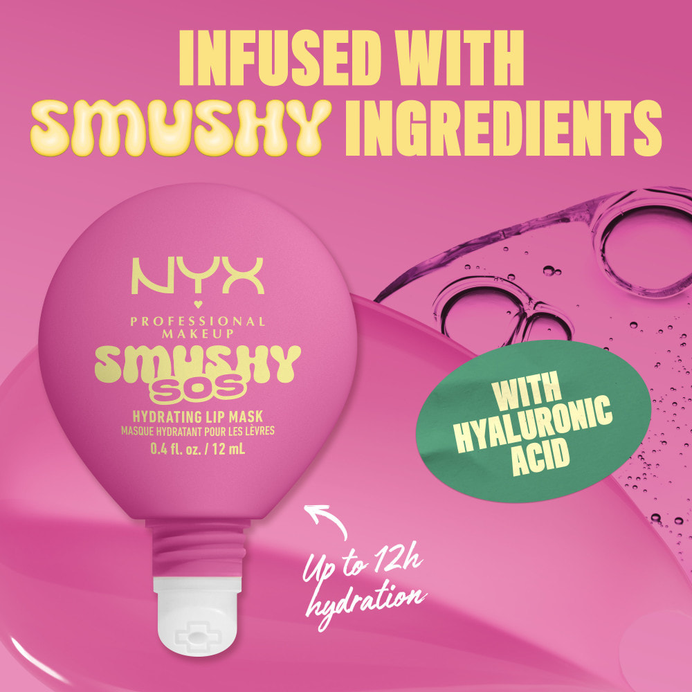 NYX Professional Makeup Smushy SOS Soin lèvres 2-en-1 Baume Jour & Masque Nuit LAVENDER SOOTHER