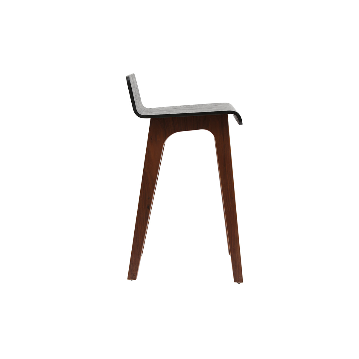 Tabourets de bar scandinaves noyer et noir H65 cm (lot de 2) BALTIK