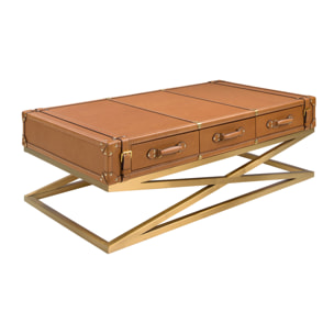 Mesa centro Angel Cerdá rectangular en piel de origen vacuno 144x78x47cm