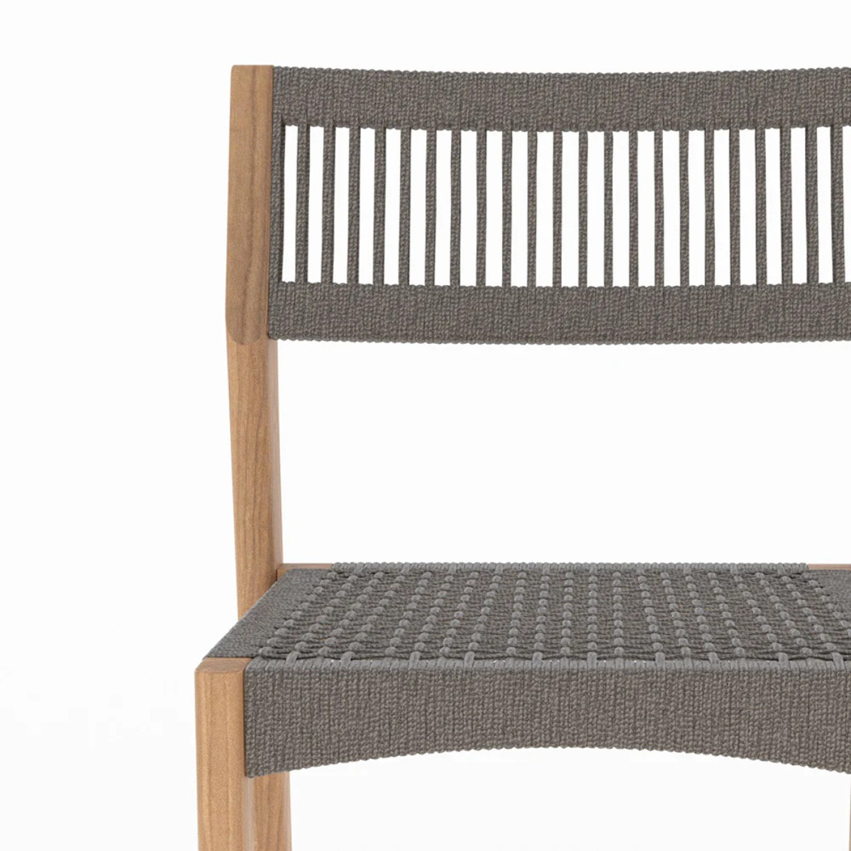 Lot de 2 chaises de jardin en bois de teck recyclé et tissage en corde - Nusa