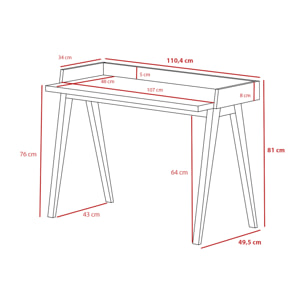 Escritorio Paris nogal y grafito 81x111x50