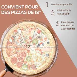 Four à pizza extérieur feu de bois - pelle à pizza, pierre réfractaire Ø 30 cm inclus